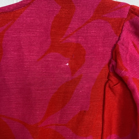 NWT XS Kate Spade New York Target Classic Rose Linen Maxi Dress Pink Red - Picture 9 of 10